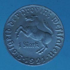 GERMANIA WESTFALIA MARCO 1921 NOTGELD ALLUMINIO NUMISMATICA MONETE COLLEZIONE