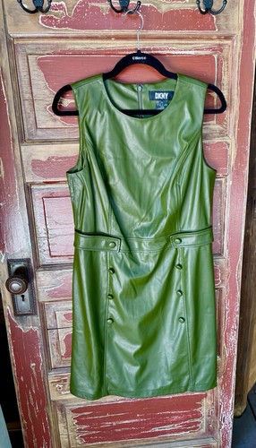 Dkny abito smanicato - abito, ecopelle
