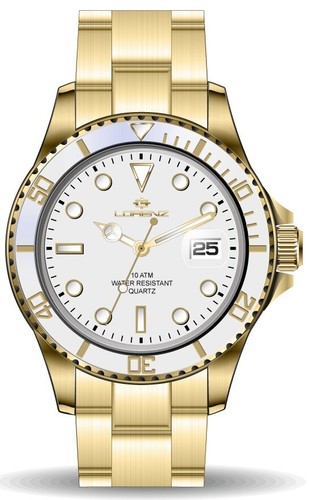 Lorenz orologio dorato bianco - orologio,