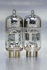 2x Mullard E88CC Valvole Tubi Fossetta-Disco Getter Eq 6DJ8 Cca ECC88 CV2492 6922