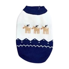 Maglione Natale Cane Renne Blu