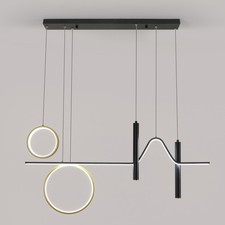 Dimmerabile Lampadario a Sospensione con Doppio Cerchio LED Faretti in Alluminio
