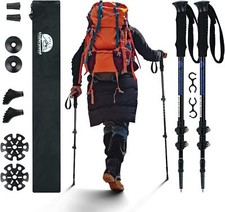 ?COPPIA DI BASTONI DA TREKKING TELESCOPICO REGOLABILE ESCURSIONI PASSEGGIO