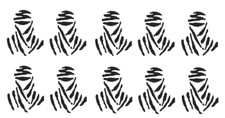 ADESIVI DAKAR 10 PZ.  NERO LUCIDO 60x50mm