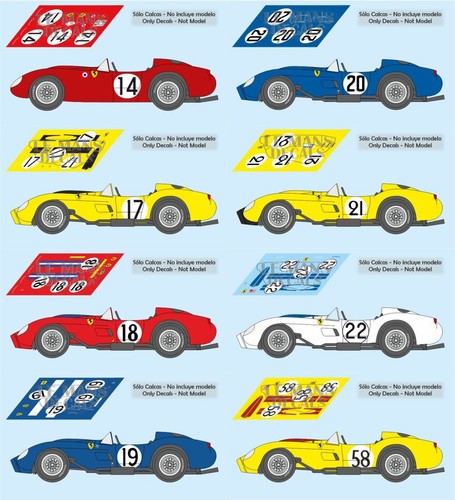Decals ferrari 250 mans - tr, le