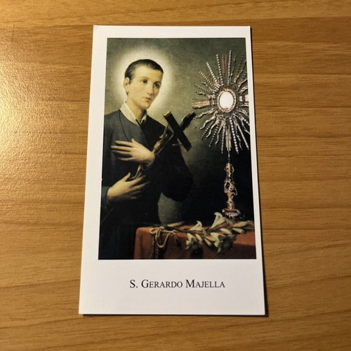 Figurina santino con preghiera - con,