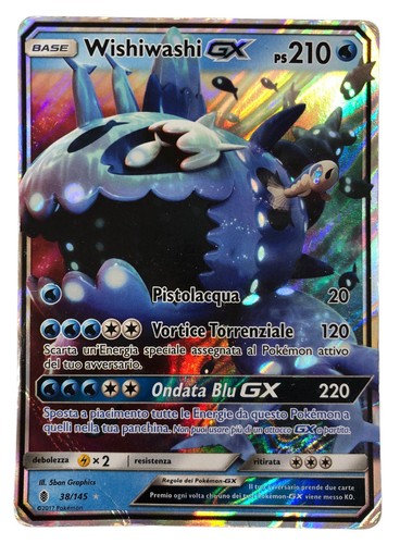 Carta pokemon wishiwashi - pokemon, gx
