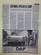 DAF 33 44 AUTOMOBILE RITAGLIO CLIPPING PUBBLICITA' 1960 ADVERTISING #G9