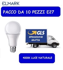 10 LAMPADINE 10W 4000K E27 LED