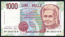 MILLE LIRE MONTESSORI LETTERA