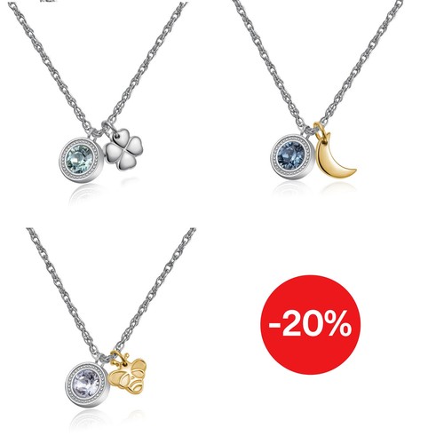 Collana donna acciaio luna - collana,