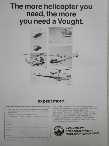 1972 pub vought helicopter - 3/1972,