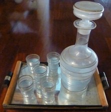 SET ROSOLIO INIZIO 900: BOTTIGLIA+5 BICCHIERINI+VASSOIO FINITURE ORO