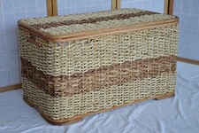 CESTO PORTABIANCHERIA PORTA GIOCHI BAULE VIMINI  BANANO GIUNCO 70X36X40 H PELLET