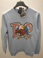 Felpa Dsquared stampa grafica di un'aquila stilizzata taglia S.