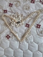 Collana Di Perle Vintage Majorca Con Pietra Azzurra Filigrana Elegante Argento