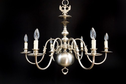 Lampadario fiammingo argento - , 6