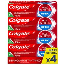 Colgate Dentifricio Sbiancante Max White Optic 4 Confezioni da 75 ml I