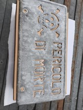 Vecchio Cartello"Pericolo Di Morte" Teschio