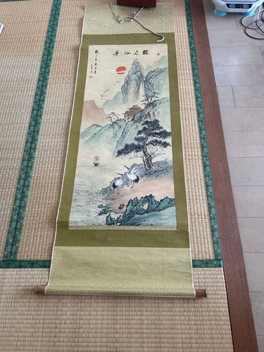 Quadro paesaggio pergamena