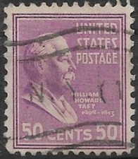 U.S.A. 1938 William Howard Taft  50c light red violet  #831 (2)