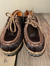 Scarpa Sisley Divarese Scarpa Marrone Scuro Capelli di Cavallo Gioventù - Taglia 33/US 2