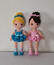 Ballerina, bambola fatta a mano,uncinetto, regalo, rosa, azzurra, danza, ballo