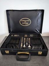 Set posate placcate oro Solingen 23/24 carati, placcate oro duro, valigetta completa
