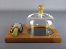 VASSOIO DA TAVOLA IN LEGNO CON CAMPANA VETRO E GRATTUGIA DESIGN ITALIANO