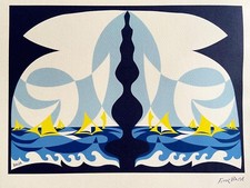Giacomo Balla litografia 1968 Biennale di Venezia COA originale numerata .