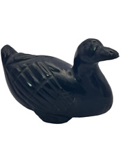 ARTE ORIENTALE STATUINA COLLEZIONE PAPERA ANATRA IN OSSIDIANA NATURALE