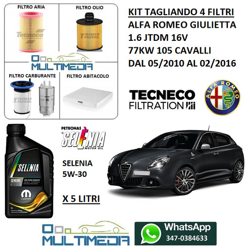 Kit tagliando filtri - e, 5lt