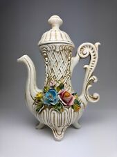 Bassano Italia antico vaso con coperchio vaso sfarzoso con fiori ceramica maiolica h 32 cm