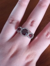 Anello argento con pietra rossa