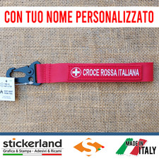 Portachiavi personalizzato CROCE ROSSA ITALIANA con QUALIFICA o NOME PERSONALIZ.
