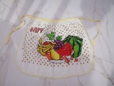 grembiule da cucina in spugna bianco con frutta a giro vita senza tasche cotone