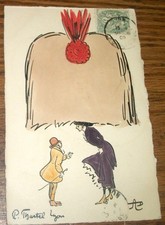 1909 CARTOLINA FIRMATA ARTISTA