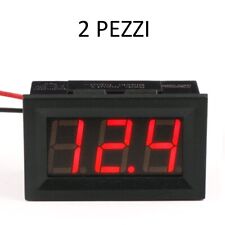 2 PEZZI Voltmetro digitale mini 4,5-30V led rosso pannello moto auto camper