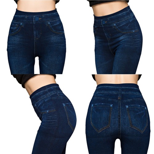 Leggings donna blu cropped