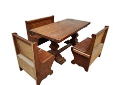 Set Tavolo e Panche In Legno Massello- Stile Rustico