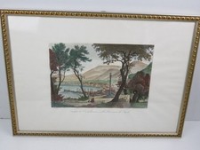 riproduzione di antica stampa a colori in cornice CASTELLAMMARE DI STABIA veduta