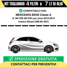 Tagliando per MERCEDES-BENZ Classe A A 180 CDI 80 kw Diesel 2012-2014 - 7 Lt ...