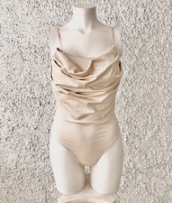 BODY SOTTOGIACCA ELEGANTE COPPE PREFORMATE BORCHIE MICRO BEIGE CHAMPAGNE CARNE