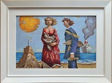 Opera incorniciata: Cercatori di conchiglie Giampaolo Talani SERIGRAFIA 60x40