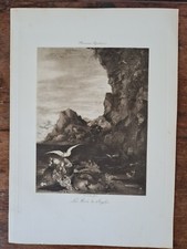 MOREAU GUSTAVE  La Mort de Sapho  vecchia incisione