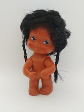 Bambola In Vinile Vintage Anni '70 Korea Plastica Morbida Gomma