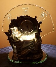 STATUA CAPODIMONTE GLI SPOSI CON OROLOGIO DEL VECCHIO E PORTALAMPADA  VINTAGE