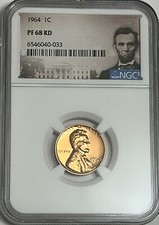 1964 P NGC PF68 RD Red Proof