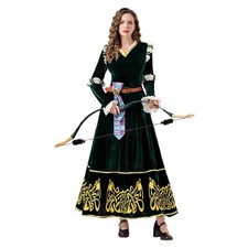 Costume cosplay coraggioso Merida Halloween festa di carnevale vestito lungo abiti