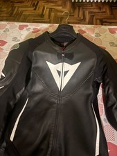 TUTA IN PELLE MOTO DAINESE  UOMO INTERA  CON SOTTOTUTA RACING   NERO TG 52